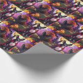 Halloween Rat Terrier Vampire Pumpkins Beängstigen Geschenkpapier (Ecke)