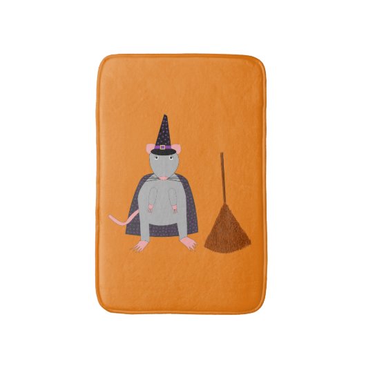 Halloween Rat und Broom Badematte (Vorderseite Vertikal)