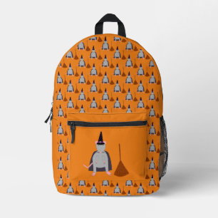Halloween Rat und Broom Bedruckter Rucksack