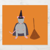 Halloween Rat und Broom Bierflaschenetikett (Einzelnes Label)