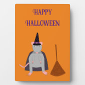 Halloween Rat und Broom Custom Fotoplatte (Vorderseite)