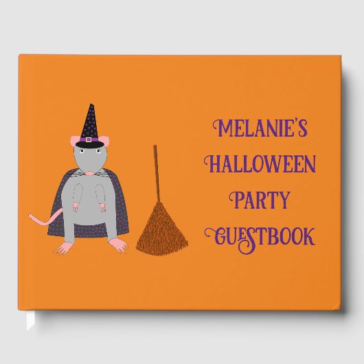 Halloween Rat und Broom Custom Gästebuch (Vorderseite)