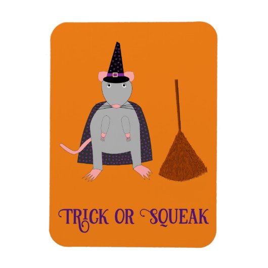 Halloween Rat und Broom Custom Magnet (Vertikal)