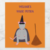 Halloween Rat und Broom Custom Weinetikett (Einzelnes Label)
