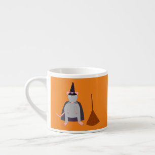Halloween Rat und Broom Espressotasse