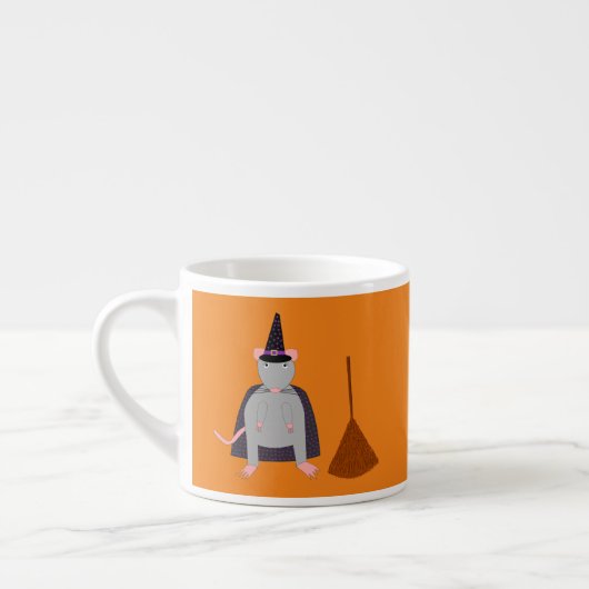 Halloween Rat und Broom Espressotasse (Links)
