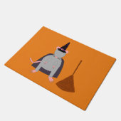 Halloween Rat und Broom Fußmatte (Schrägansicht)