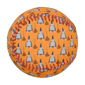 Halloween Rat und Broom Gemustert Baseball (Vorderseite Links)