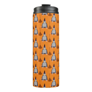 Halloween Rat und Broom Gemustert Thermosbecher