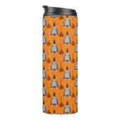 Halloween Rat und Broom Gemustert Thermosbecher (Nach rechts gedreht)