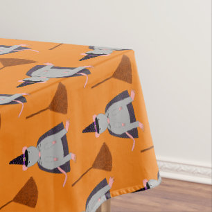 Halloween Rat und Broom Gemustert Tischdecke