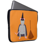 Halloween Rat und Broom Laptopschutzhülle (Vorne Rechts)