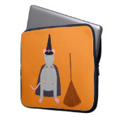Halloween Rat und Broom Laptopschutzhülle (Vorderseite Links)