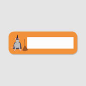 Halloween Rat und Broom Namensschild (Vorderseite)