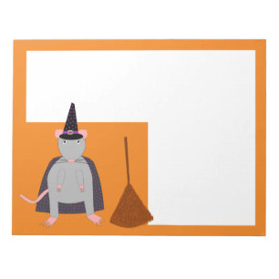 Halloween Rat und Broom Notizblock