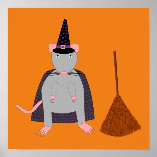 Halloween Rat und Broom Poster (Vorne)