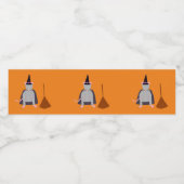 Halloween Rat und Broom Wasserflaschenetikett (Einzelnes Label)