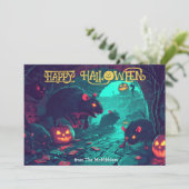 Halloween Ratchelor's Ball Card Einladung (Stehend Vorderseite)