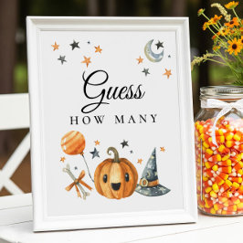 Halloween "raten Sie, wie viele" Baby Showspiel Poster