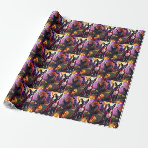 Halloween Ratt Terrier Vampir Kürbisse Gruselig  Geschenkpapier