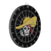 Halloween-Rauchskull mit Bandana-Cartoon Dartscheibe (Vorderseite Links)