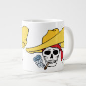 Halloween-Rauchskull mit Bandana-Cartoon Jumbo-Tasse (Vorderseite Rechts)