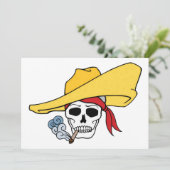 Halloween-Rauchskull mit Bandana-Cartoon Karte (Stehend Vorderseite)