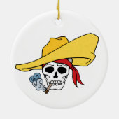 Halloween-Rauchskull mit Bandana-Cartoon Keramikornament (Hinten)
