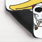 Halloween-Rauchskull mit Bandana-Cartoon Mousepad (Ecke)