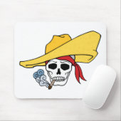 Halloween-Rauchskull mit Bandana-Cartoon Mousepad (Mit Mouse)