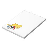 Halloween-Rauchskull mit Bandana-Cartoon Notizblock (Rotiert)