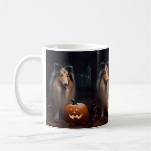 Halloween-Raucollie mit Kürbissen Gruselig Kaffeetasse