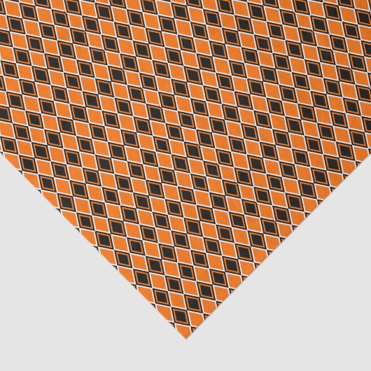 Halloween Raute - Black & Orange Diamonds Seidenpapier (Ausschnitt)