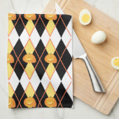 Halloween Raute Jack-o-lantern Pumpkin Geschirrtuch (Viertel Falte)