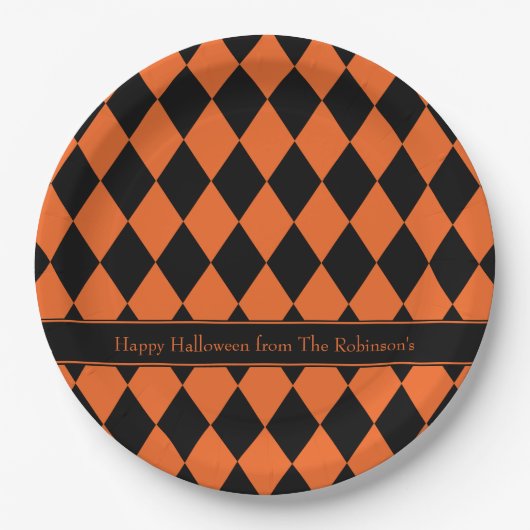 Halloween-Raute ~ personalisiert Pappteller (Vorderseite)