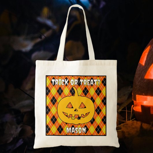 Halloween-Raute-Trick-oder-Leckerei-Beutel mit Kür Tragetasche