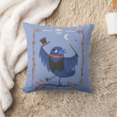Halloween Raven Crow Moon Blue Kissen (Decke)