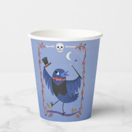 Halloween Raven Crow Moon Blue Pappbecher