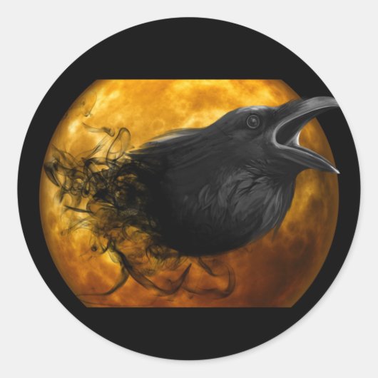 Halloween Raven Crow Runder Aufkleber (Vorderseite)