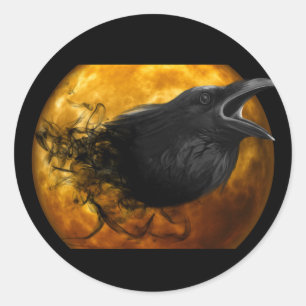 Halloween Raven Crow Runder Aufkleber