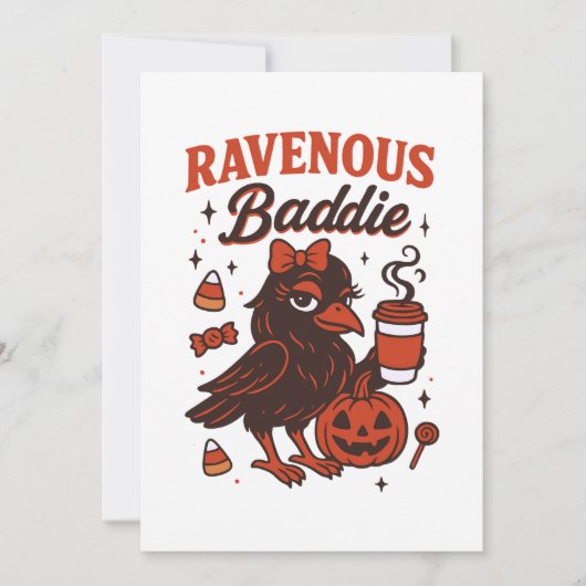 Halloween Raven Feiertagskarte (Vorderseite)