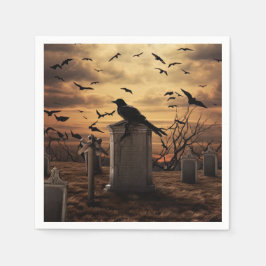 Halloween Raven Graveyard Friedhof Gothic Serviette