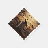 Halloween Raven Graveyard Friedhof Gothic Serviette (Ecke)