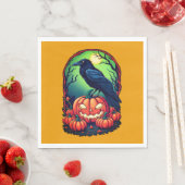 Halloween Raven in einem Kürbis Serviette (Beispiel)