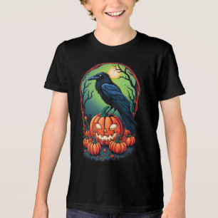 Halloween Raven in einem Kürbis Tri-Blend Shirt