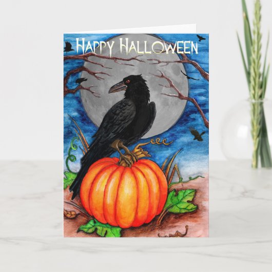 Halloween Raven Karte (Vorderseite)