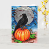 Halloween Raven Karte (Gelbe Blume)