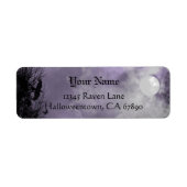 Halloween Raven Lila Sky Custom Address Label (Vorne)