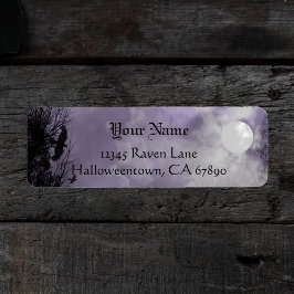 Halloween Raven Lila Sky Custom Address Label
