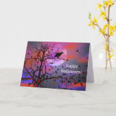 Halloween Raven Night Karte (Gelbe Blume)